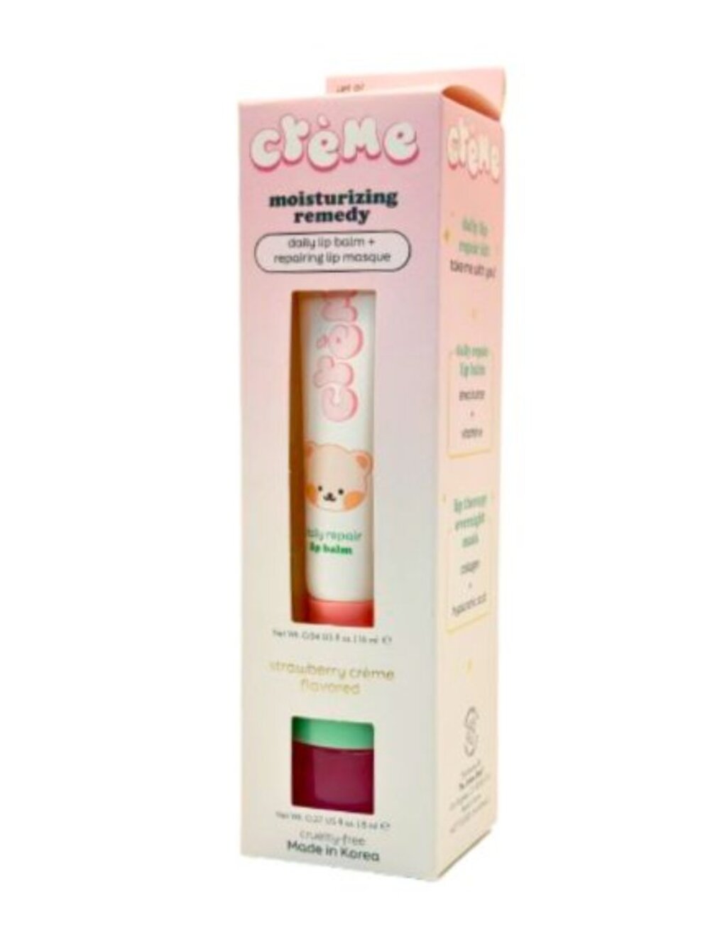 The Crème Shop Strawberry Crème Daily Repair Lip Balm + Repairing Lip Masque NEW